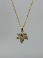 Lotus Çiçeği Çelik Kolye 45+5 cm
