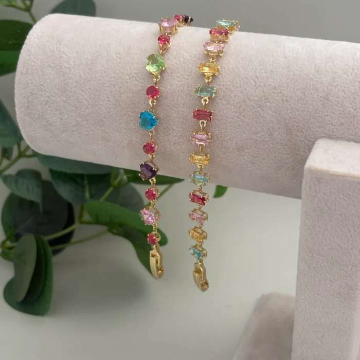 Renkli Kristal Taşlı Bileklik Modelleri