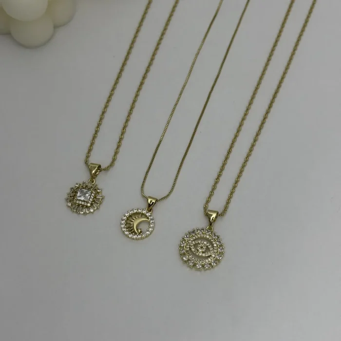 14K Kaplama Uçlu Kolye Modelleri 45 cm
